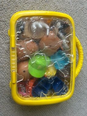 Yellow Playcase with Multicolor Kids Action Figures Set